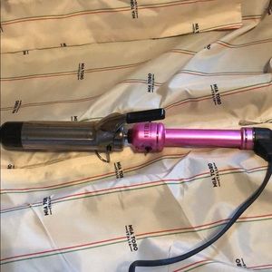 Pink large barrel hot tools curling iron